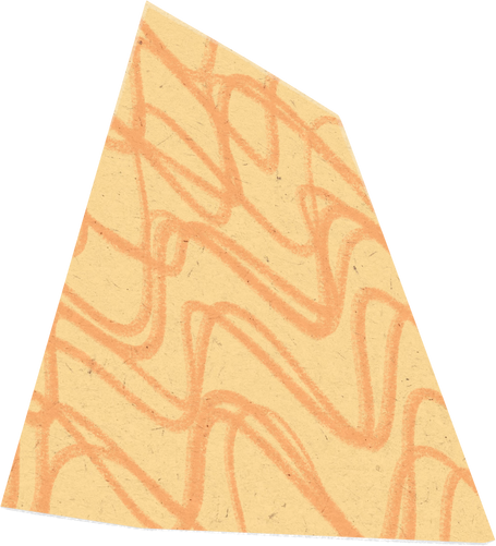 Scribbled Yellow and Orange Paper Cut-out